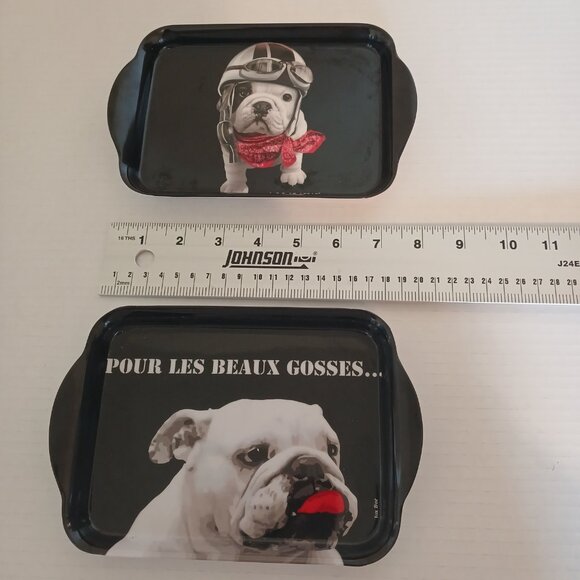 Melamine Set of 2 Plates Funny Dogs French - Picture 5 of 7